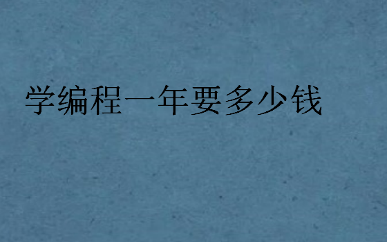 學編程一年要多少錢