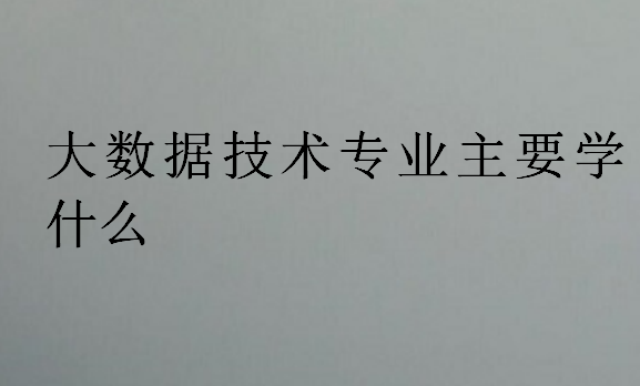 大數(shù)據(jù)技術專業(yè)主要學什么
