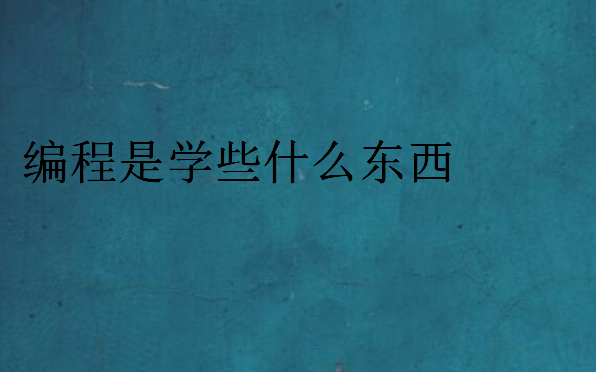 編程是學些什么東西