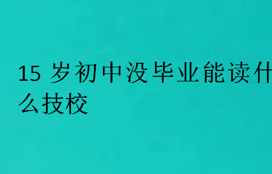 15歲初中沒畢業(yè)能讀什么技校