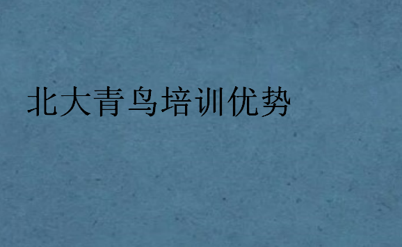 北大青鳥培訓(xùn)優(yōu)勢