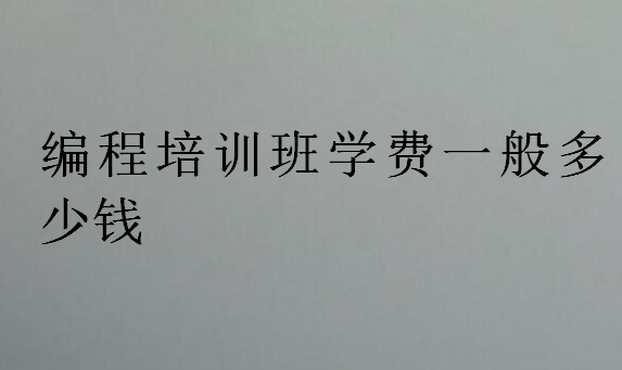 編程培訓班學費一般多少錢