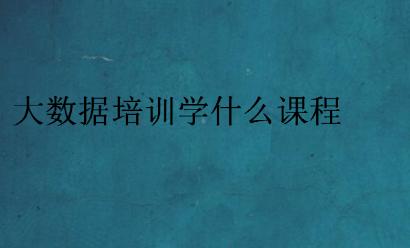大數(shù)據(jù)培訓(xùn)學(xué)什么課程