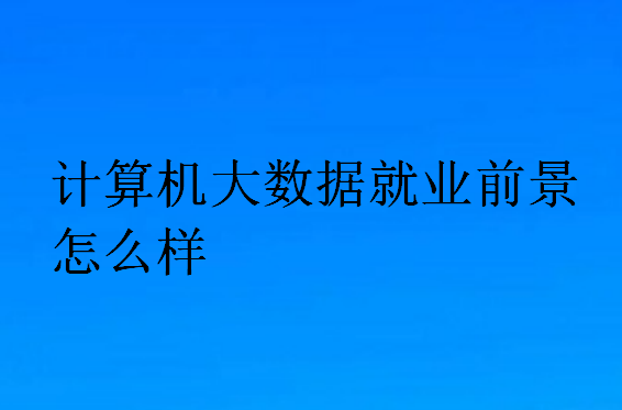 計(jì)算機(jī)大數(shù)據(jù)就業(yè)前景怎么樣