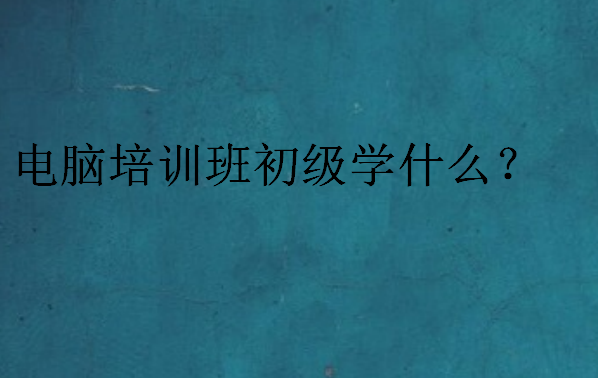 電腦培訓(xùn)班初級學(xué)什么