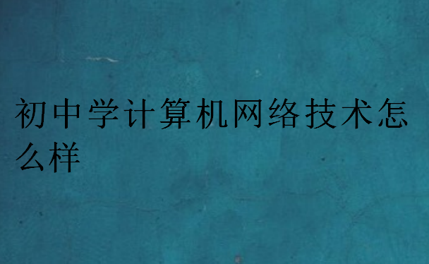 初中學(xué)計(jì)算機(jī)網(wǎng)絡(luò)技術(shù)怎么樣