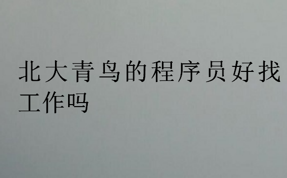 北大青鳥的程序員好找工作嗎