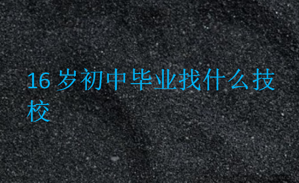 16歲初中畢業(yè)找什么技校