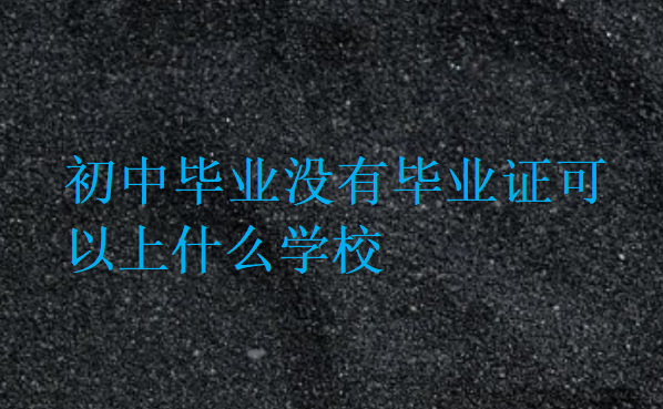 初中畢業(yè)沒有畢業(yè)證可以上什么學校