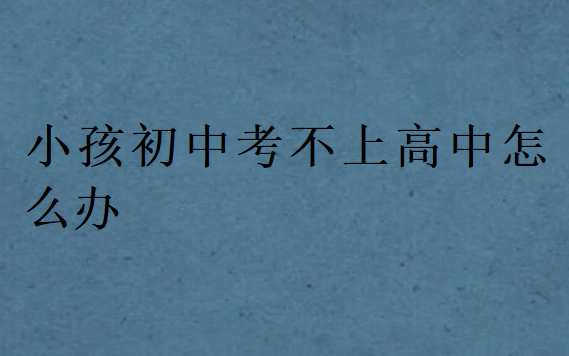小孩初中考不上高中怎么辦