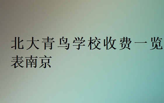 北大青鳥(niǎo)學(xué)校收費(fèi)一覽表南京