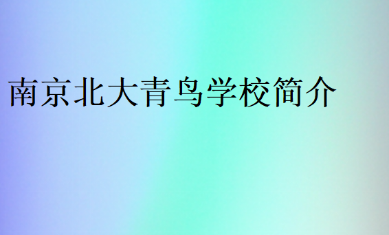 南京北大青鳥(niǎo)學(xué)校簡(jiǎn)介