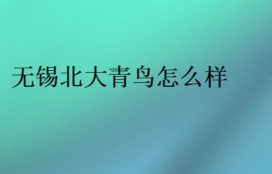 無錫北大青鳥怎么樣