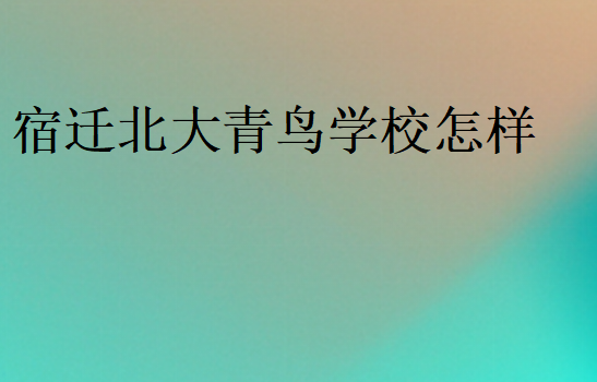 宿遷北大青鳥學(xué)校怎樣