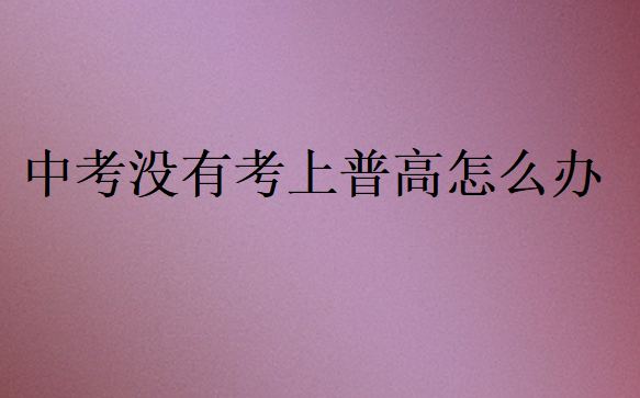 中考沒有考上普高怎么辦