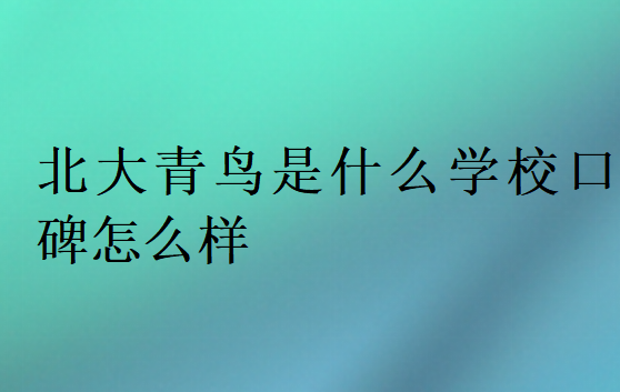 北大青鳥是什么學(xué)校口碑怎么樣