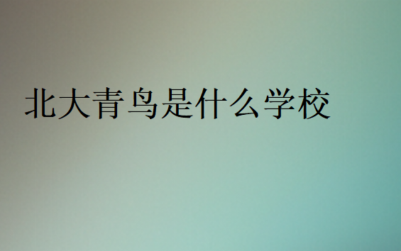 北大青鳥是什么學(xué)校