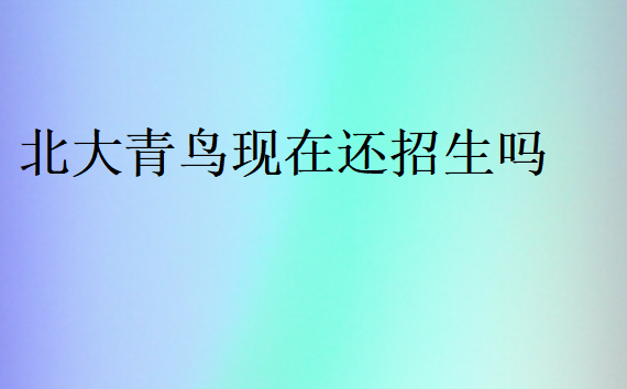 北大青鳥現(xiàn)在還招生嗎
