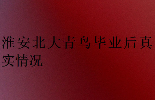 淮安北大青鳥畢業(yè)后真實情況