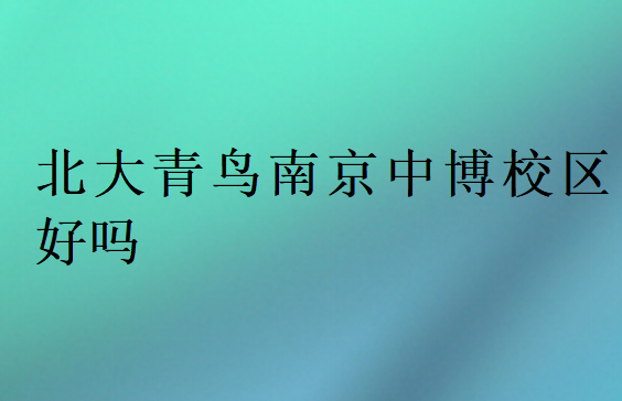 北大青鳥南京中博校區(qū)好嗎