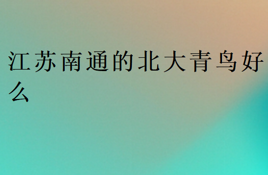 江蘇南通的北大青鳥好么