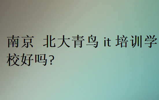 南京北大青鳥it培訓(xùn)學(xué)校好嗎