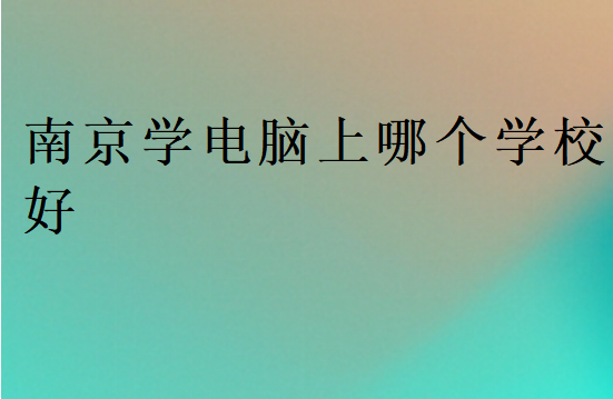 南京學(xué)電腦上哪個(gè)學(xué)校好
