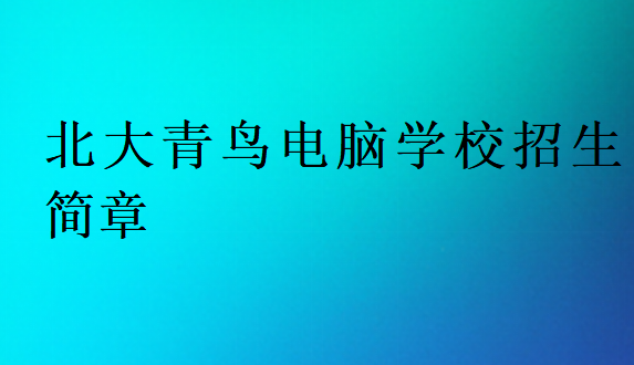 北大青鳥電腦學(xué)校招生簡章