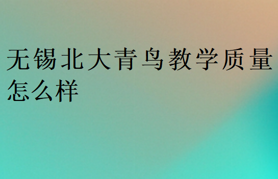 無(wú)錫北大青鳥(niǎo)教學(xué)質(zhì)量怎么樣