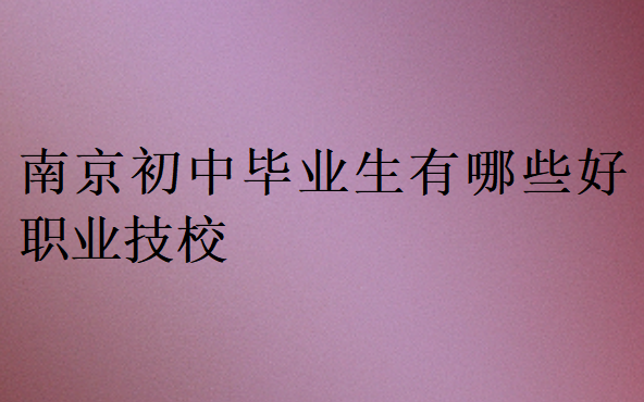 南京初中畢業(yè)生有哪些好職業(yè)技校