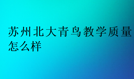 蘇州北大青鳥教學質(zhì)量怎么樣
