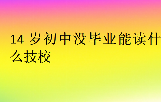 14歲初中沒(méi)畢業(yè)能讀什么技校