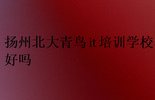 揚州北大青鳥it培訓(xùn)學(xué)校好嗎