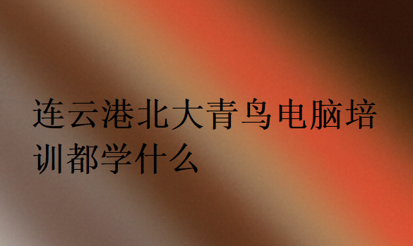 連云港北大青鳥電腦培訓都學什么