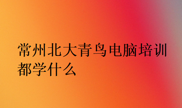 常州北大青鳥電腦培訓都學什么