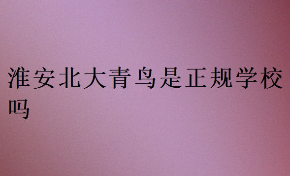 淮安北大青鳥是正規(guī)學(xué)校嗎