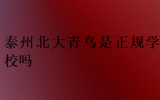 泰州北大青鳥是正規(guī)學(xué)校嗎