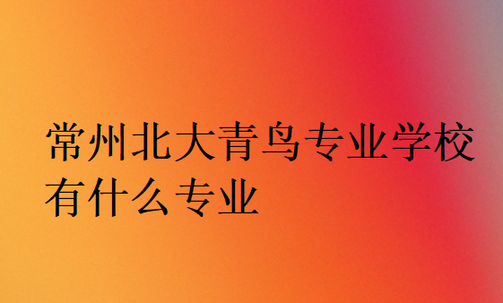 常州北大青鳥專業(yè)學(xué)校有什么專業(yè)