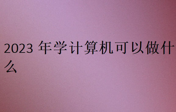 2023年學計算機可以做什么
