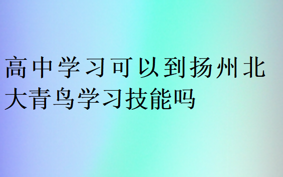 高中學(xué)習(xí)可以到揚(yáng)州北大青鳥學(xué)習(xí)技能嗎