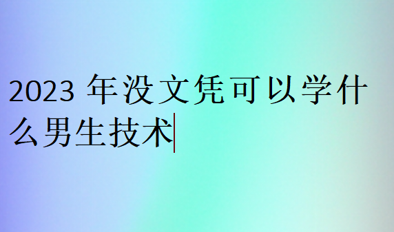 2023年沒(méi)文憑可以學(xué)什么男生技術(shù)