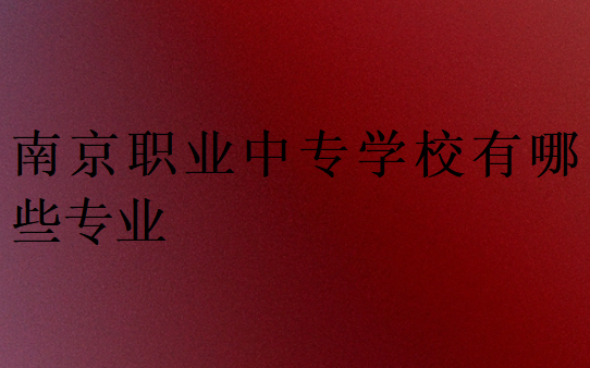 南京職業(yè)中專學(xué)校有哪些專業(yè)