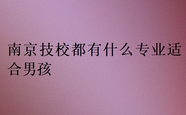南京技校都有什么專業(yè)適合男孩