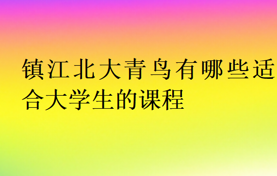 鎮(zhèn)江北大青鳥有哪些適合大學生的課程
