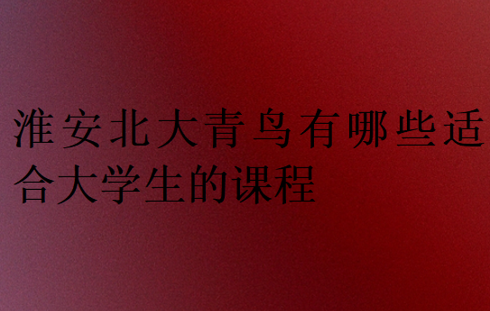 淮安北大青鳥(niǎo)有哪些適合大學(xué)生的課程