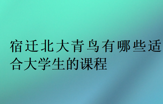 宿遷北大青鳥有哪些適合大學生的課程