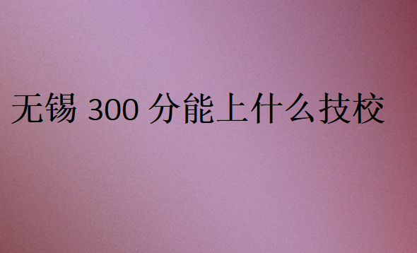 無錫300分能上什么技校
