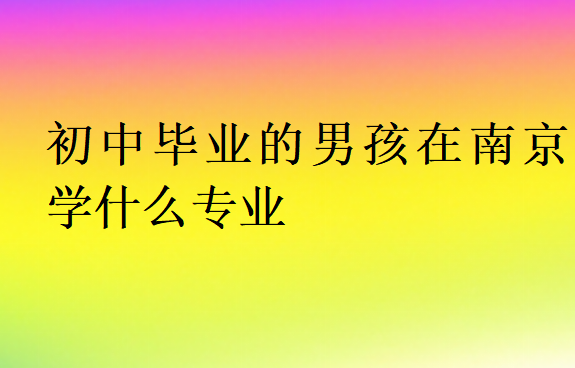 初中畢業(yè)的男孩在南京學(xué)什么專業(yè)?