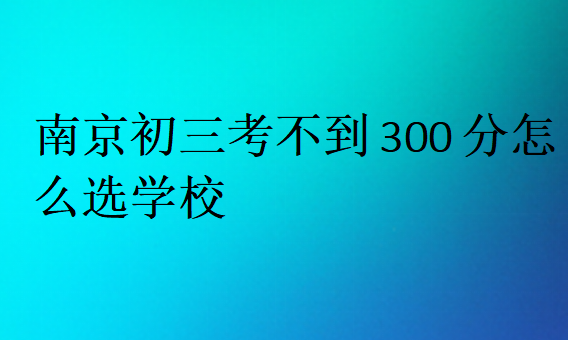 南京初三考不到300分怎么選學(xué)校