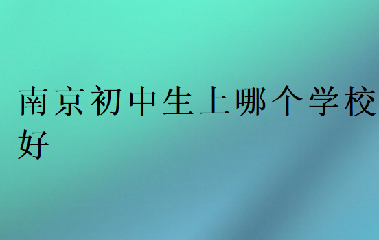 南京初中生上哪個學校好
